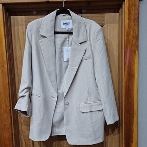 ONLY Light Beige Single-Button Blazer